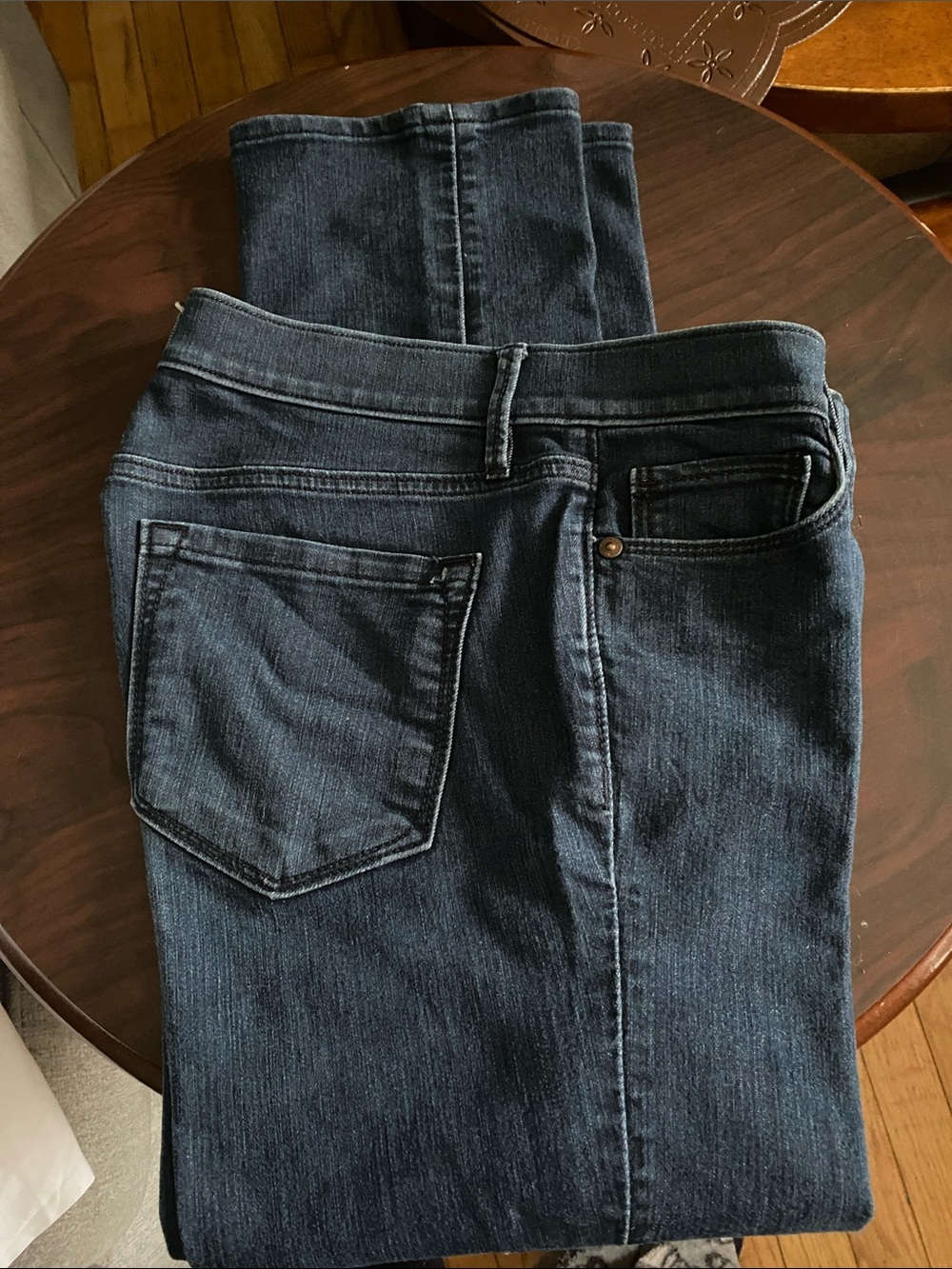 Loft Straight Leg Jeans in Dark Indigo Wash